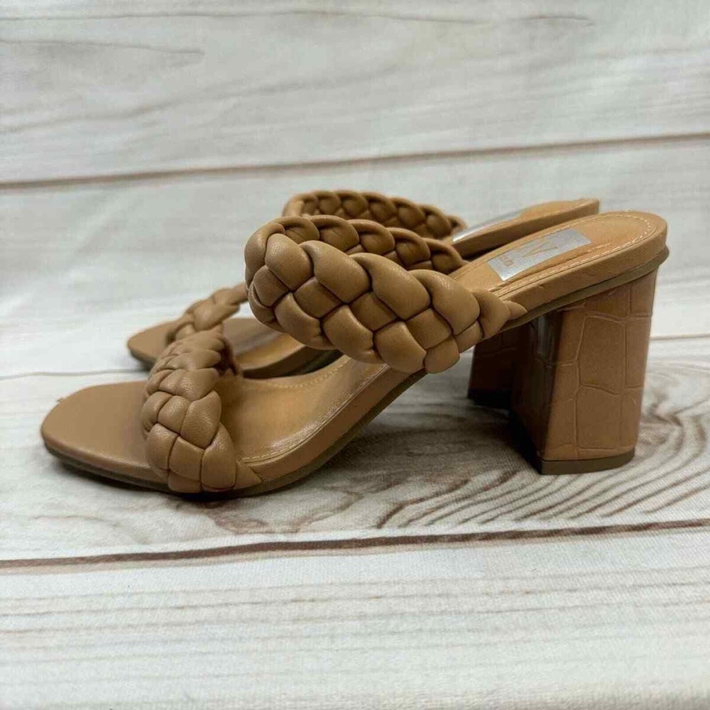 Dolce Vita Tan Heels with Chunky Block Heel and Braided Strap - Picture 3 of 8